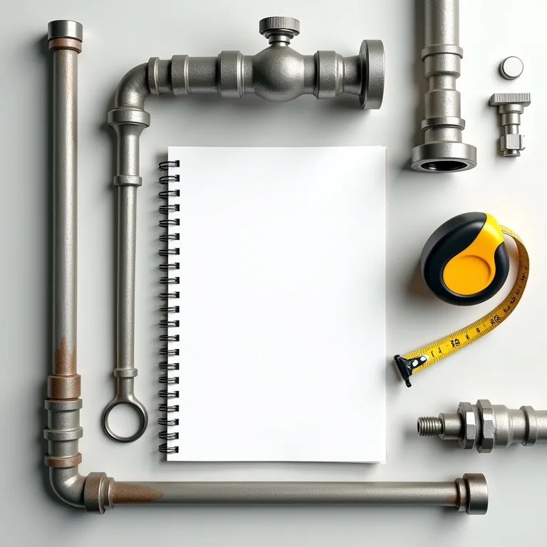 Materiais para estante de canos DIY e um planejador financeiro