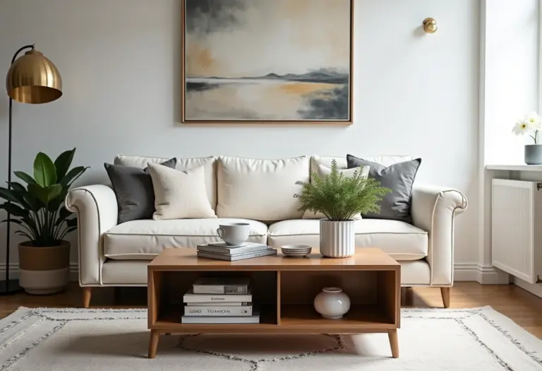 Mesa de centro renovada com decoração moderna