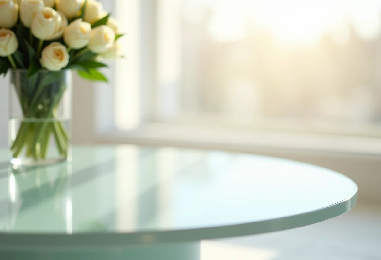 Mesa de vidro renovada e brilhante com truques fáceis