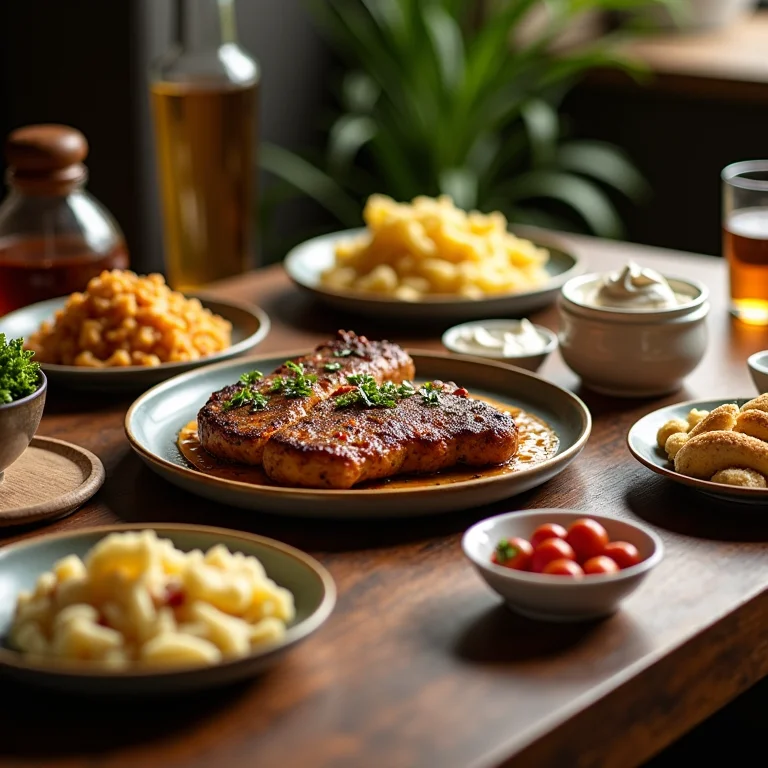Mesa posta com opções de comidas deliciosas e práticas para chá de panela