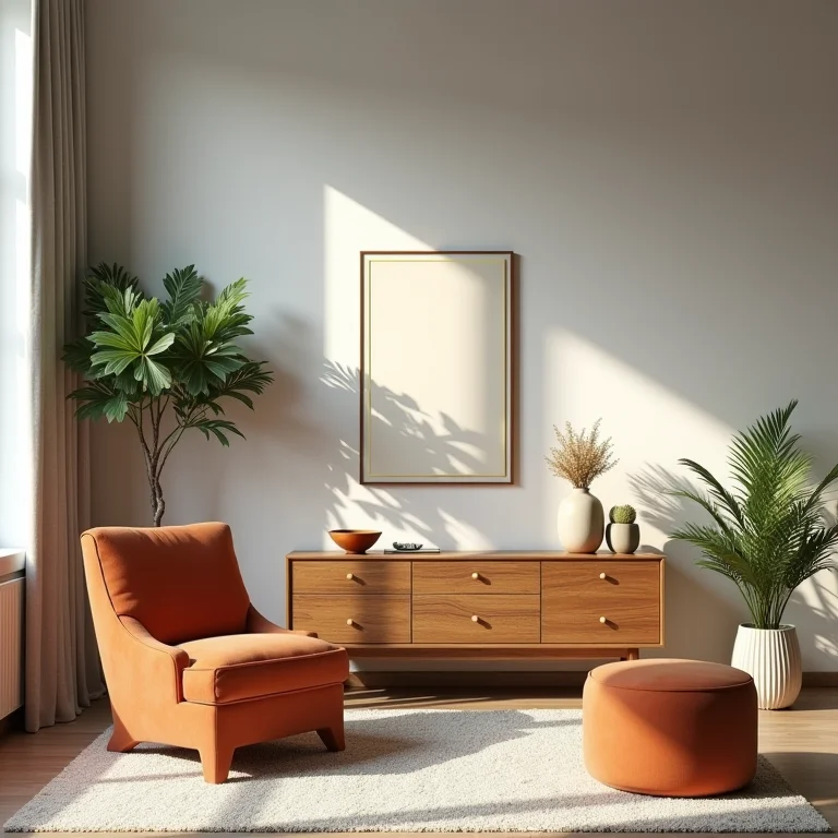 Móveis restaurados em casa sustentável