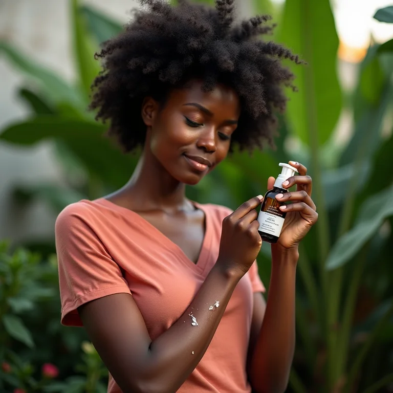 Mulher aplicando repelente natural de óleos essenciais