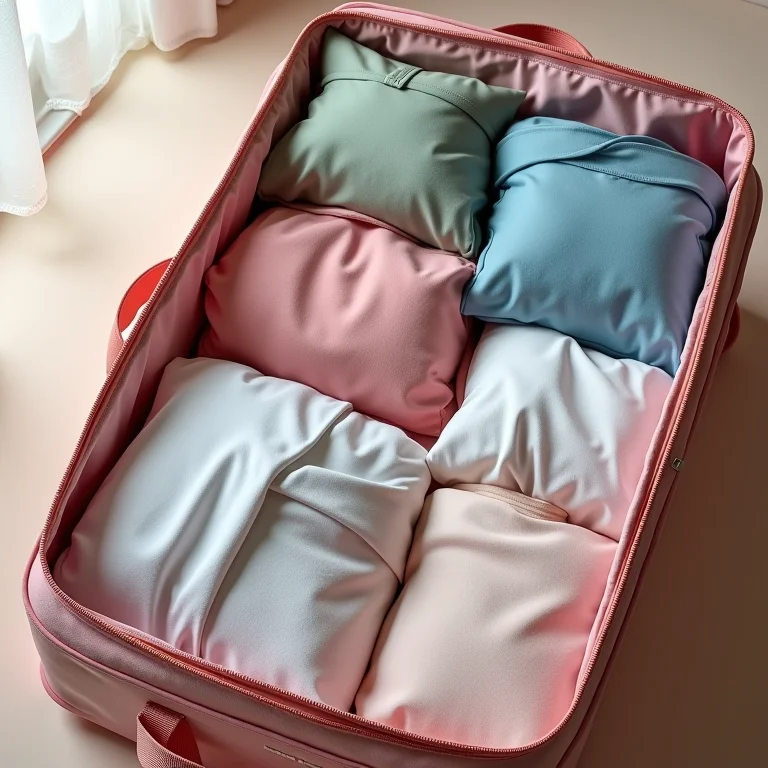 Organizadores de mala com roupas e acessórios