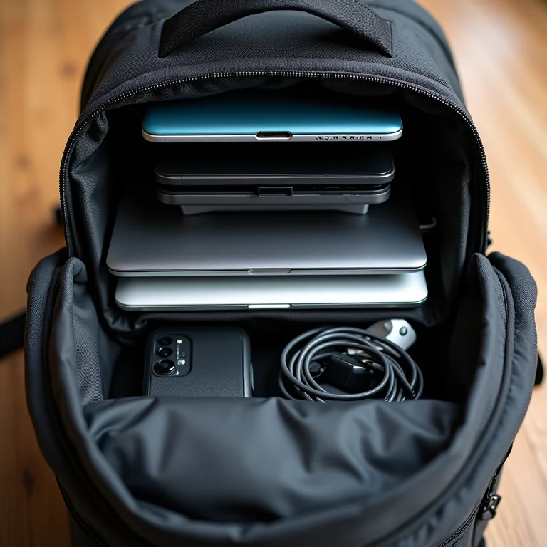 Otimização de espaço em mochila com organizadores