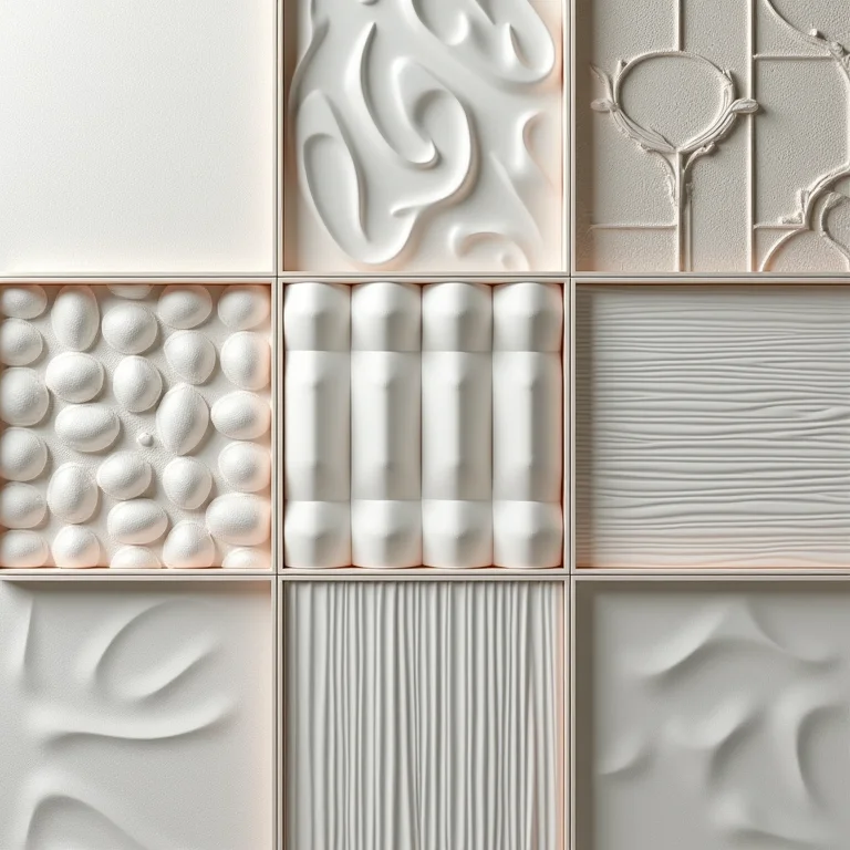 Padrões e texturas populares de gesso 3D para paredes.
