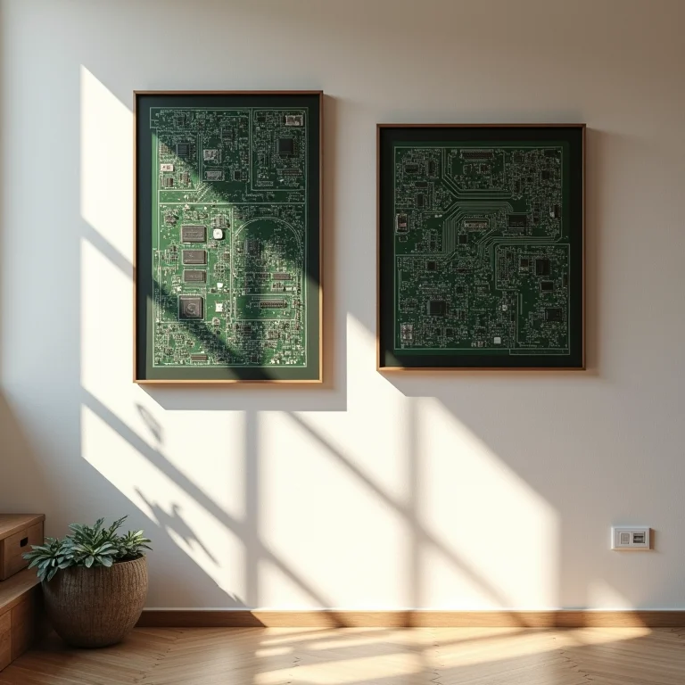 Painel de parede decorado com arte nerd.