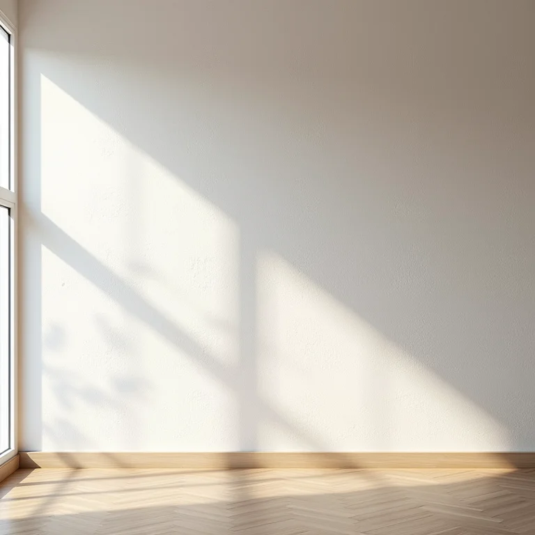 Parede com revestimento de gesso 3D em sala de estar minimalista.