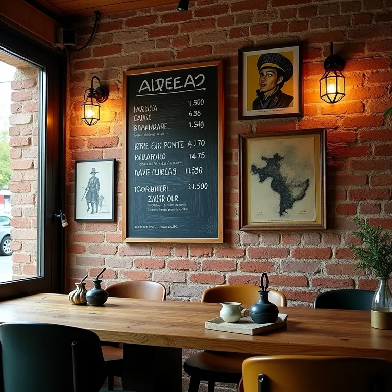 Paredes decoradas com posters e fotos vintage em festa de boteco