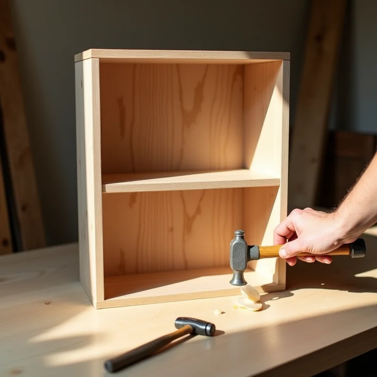 Passo a passo da montagem de uma estante de caixote