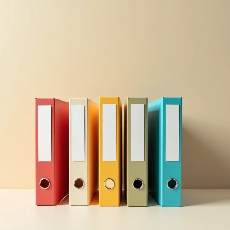 Pastas de arquivos rotuladas com categorias claras