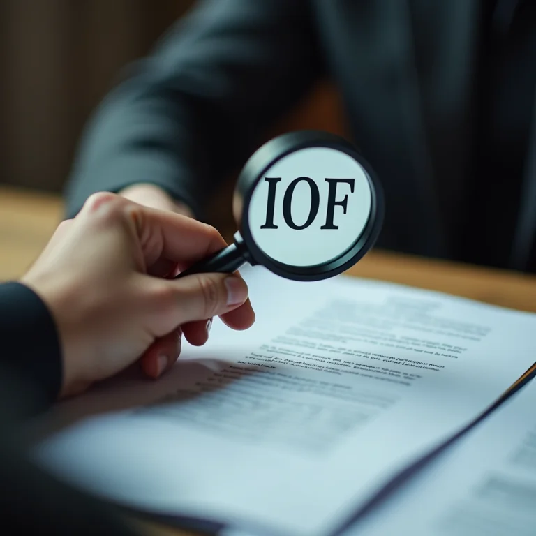 Pessoa examinando a taxa de IOF em um documento.