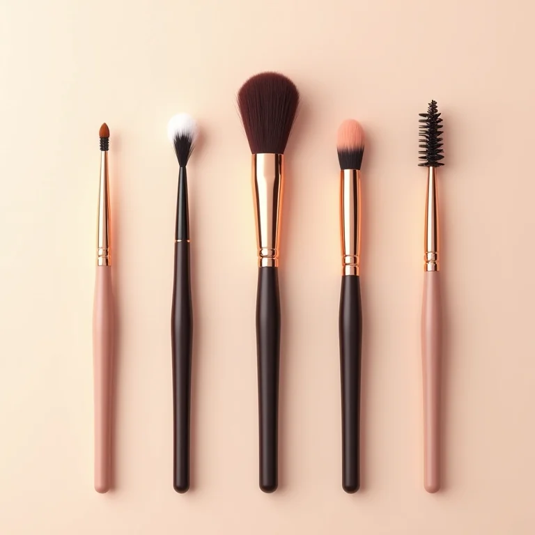 Pincéis de maquiagem para os olhos em fundo neutro