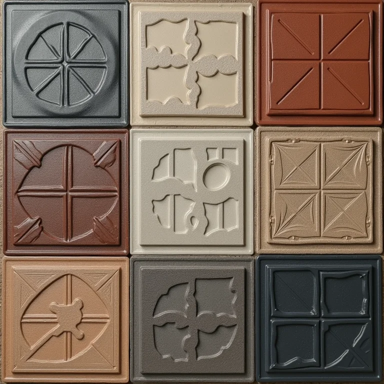 Pisos emborrachados com diferentes texturas