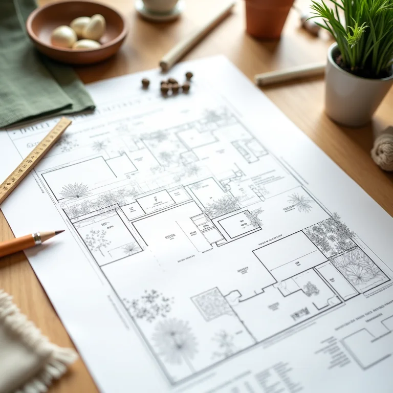 Plano detalhado para decoração de quintal.