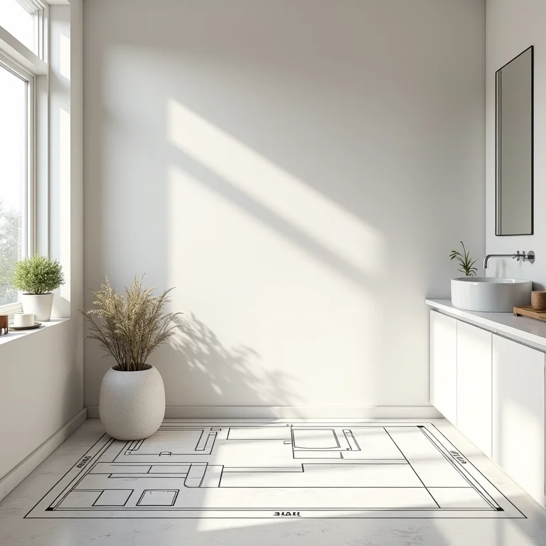 Planta baixa de banheiro com medidas