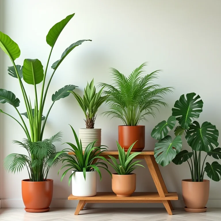 Plantas decorando rack de TV