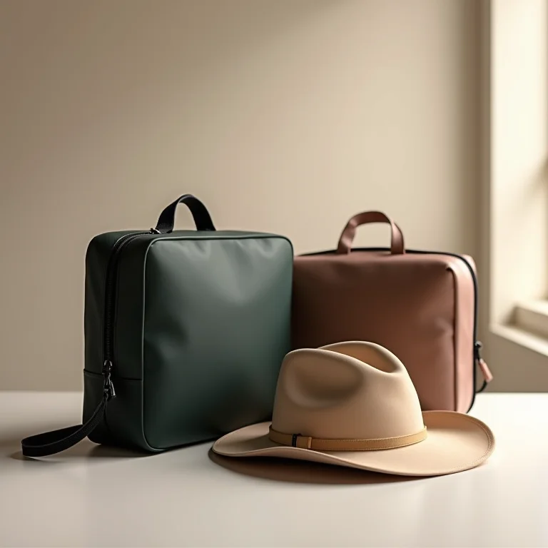 Porta bonés de compressão que economizam espaço, ideais para viagens.