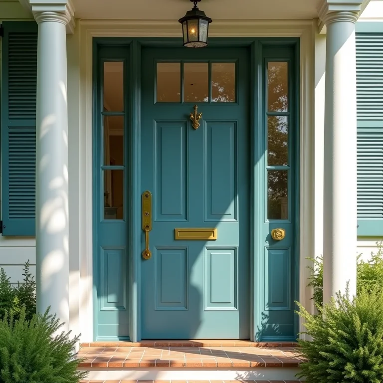 Porta de entrada em harmonia com a fachada da casa