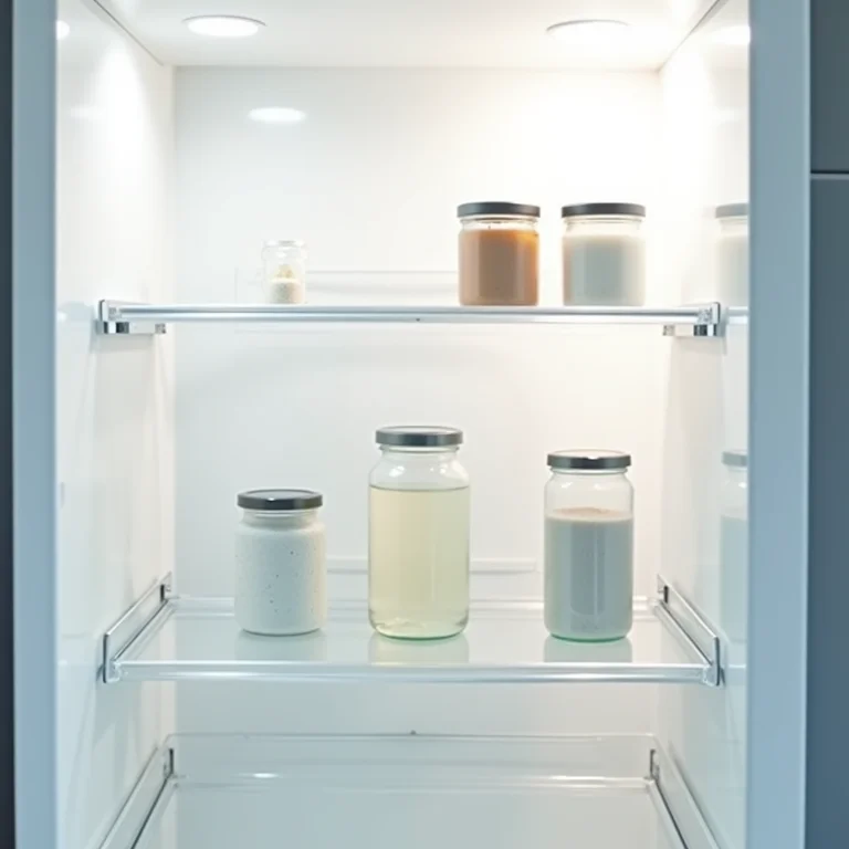 Prateleiras suspensas de acrílico na geladeira