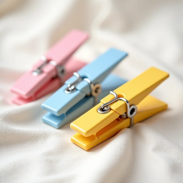 Pregadores de roupa pintados em tons pastel com acabamento brilhante