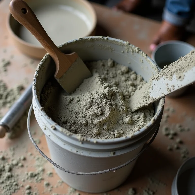 Preparação da mistura de cimento queimado