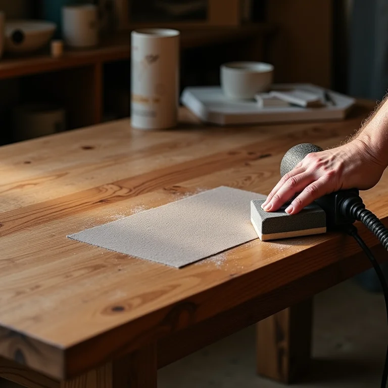 Preparando a mesa de centro para a pintura