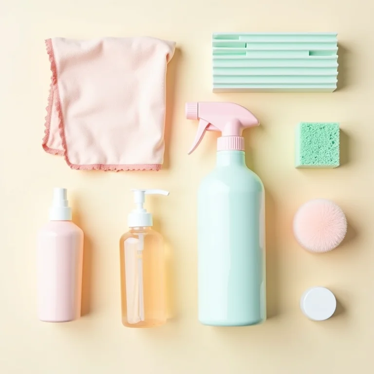 Produtos de limpeza organizados.