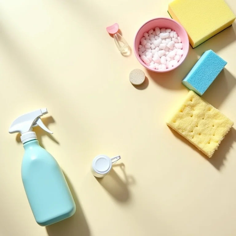 Produtos de limpeza para exaustor organizados