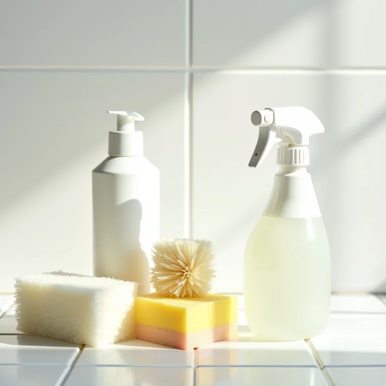 Produtos de limpeza para preparar azulejos para pintura