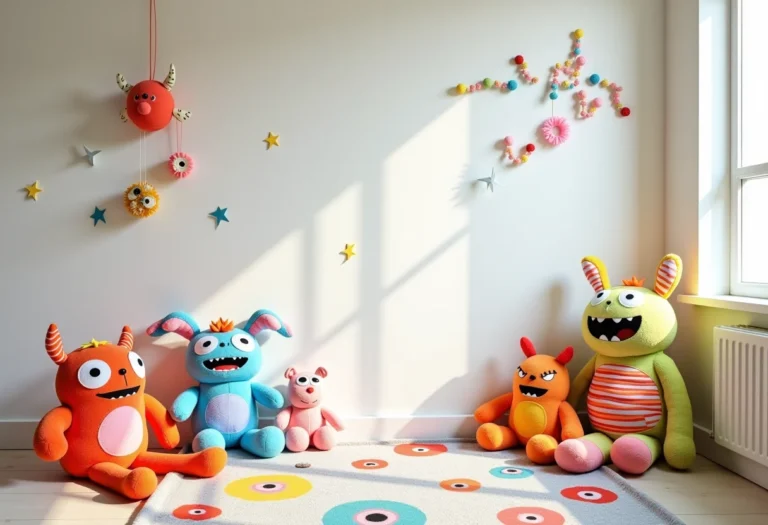 Quarto infantil decorado com tema de monstros de forma criativa