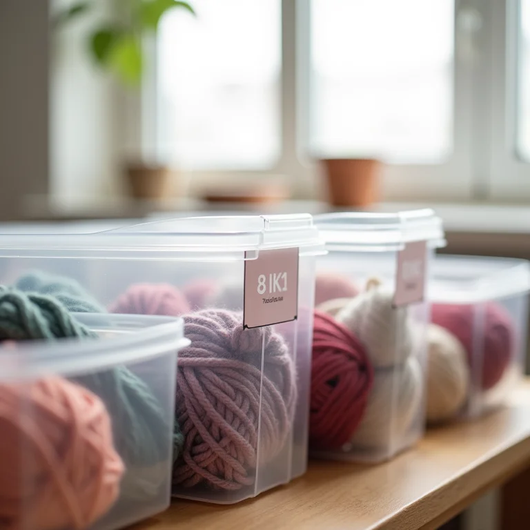 Recipientes transparentes para organizar lãs