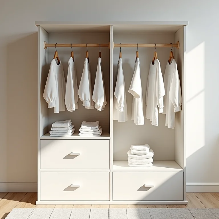 Roupas de bebê organizadas verticalmente na gaveta