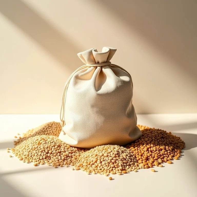 Sachês de grãos e sementes para um aroma suave.