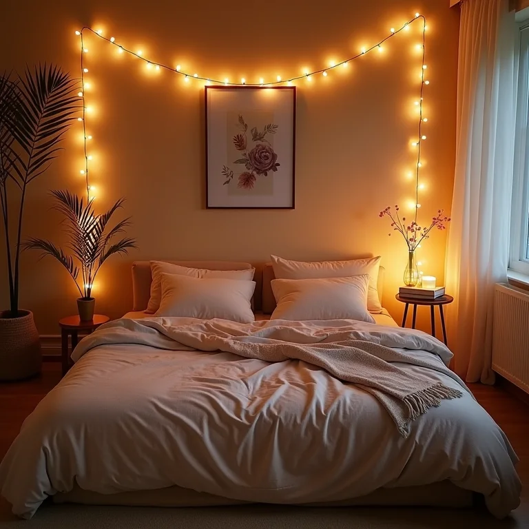 Sala de estar aconchegante para festa do pijama