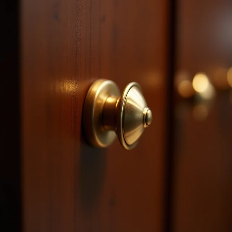 Sapateira com puxadores de latão e iluminação interna suave