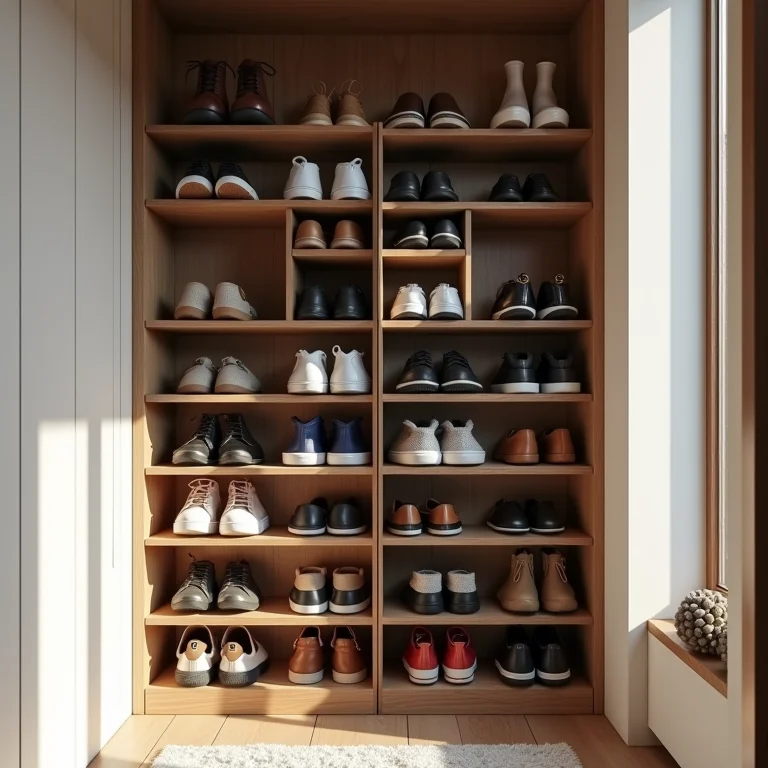 Sapateira vertical otimizando espaço