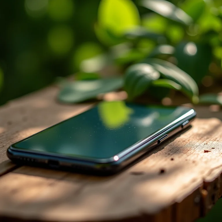 Smartphone desligado em mesa de madeira para detox digital