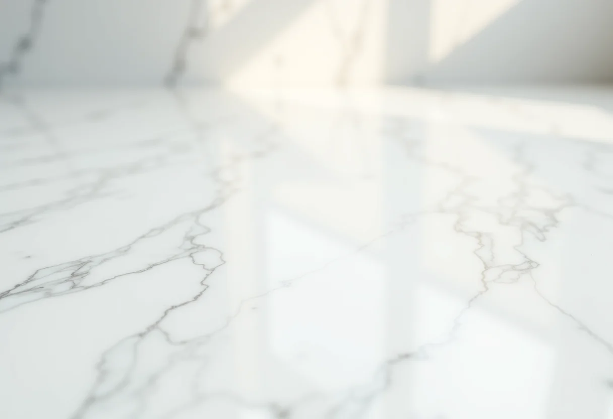 Superfície de mármore impecável sob luz natural suave
