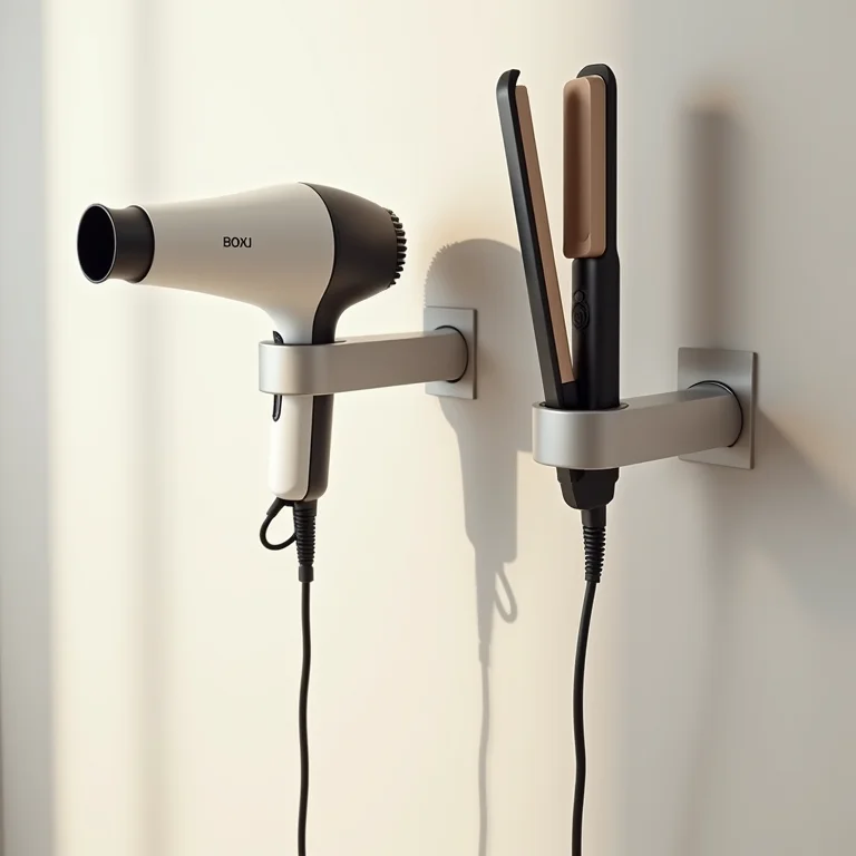Suportes de parede para secador e chapinha