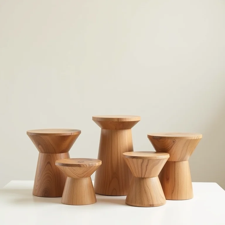 Suportes de plantas de madeira minimalistas