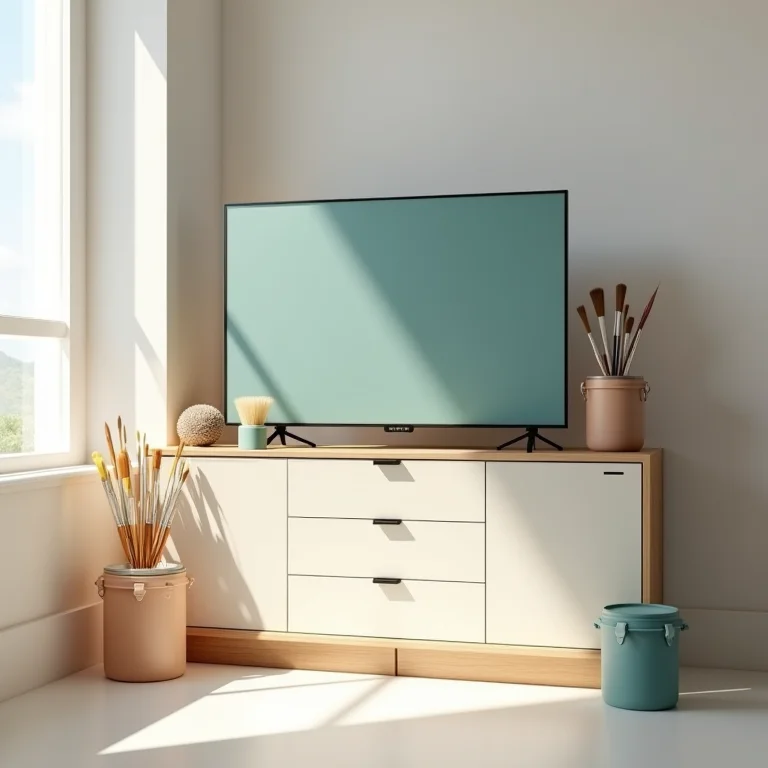 Técnicas de pintura para renovar rack de TV