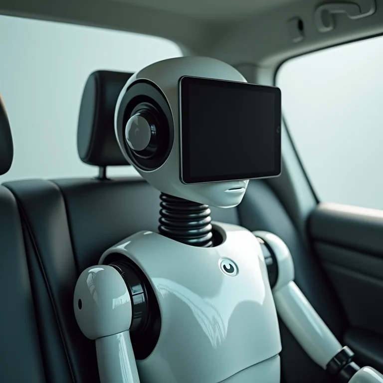 Teste de segurança com tablet em suporte para carro