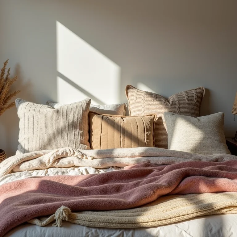 Têxteis aconchegantes em decoração boho chic