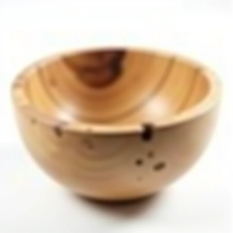 Tigela de madeira natural mostrando sinais de desgaste