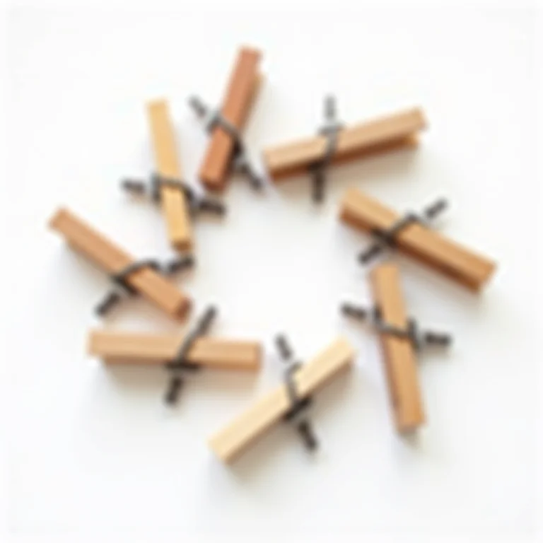 Variedade de pregadores de roupa em padrão decorativo