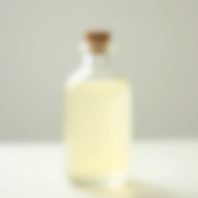 Vinagre branco em uma garrafa de vidro