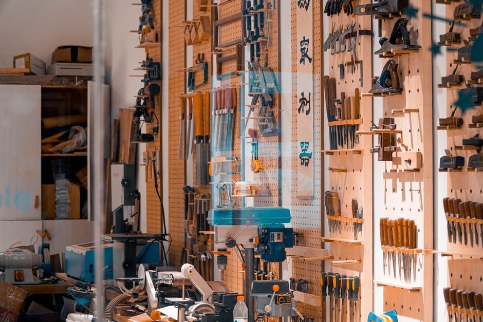 Painel perfurado para ferramentas